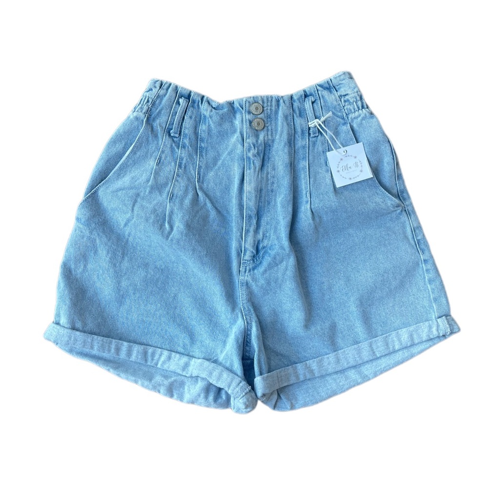 High Waisted Bag Denim Shorts